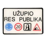 Baltas magnetas Užupio Res Publika